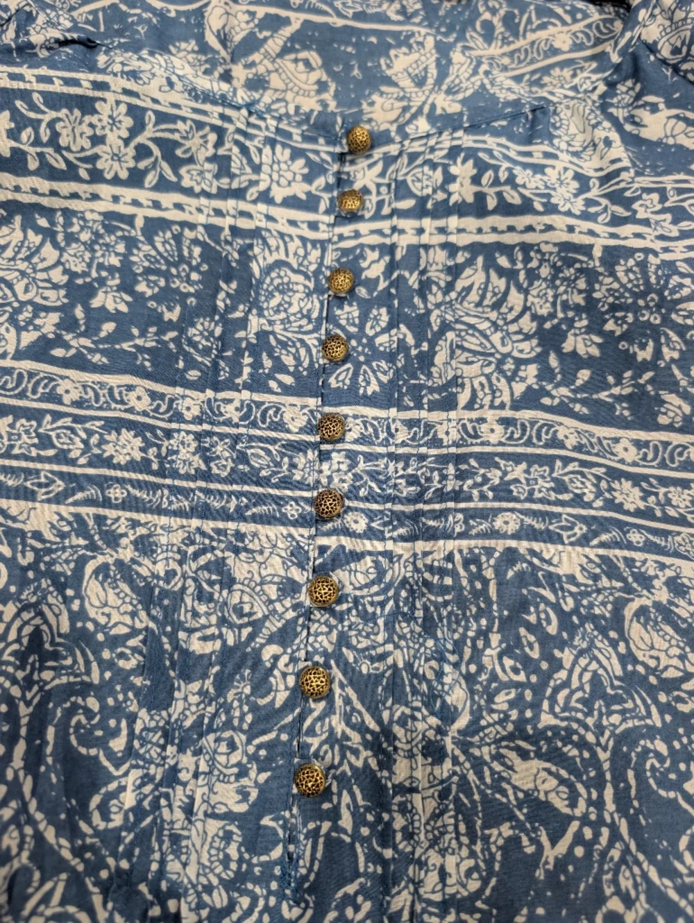 Just My Size Blue and White Printed Peasant Tunic Size 3X NWT - Picture 6 of 10